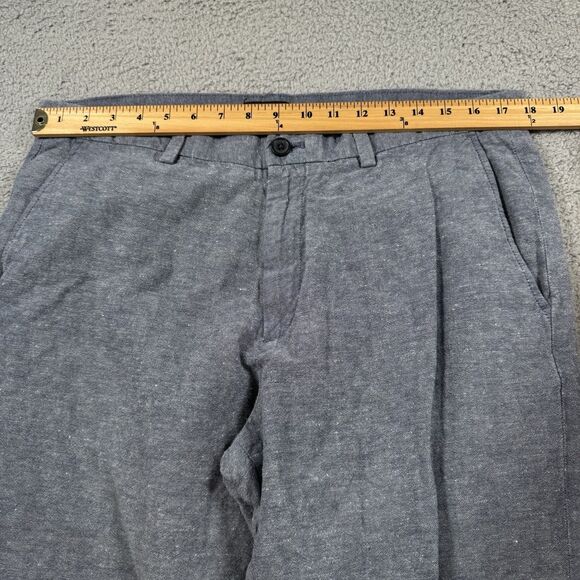 Banana Republic Pants Mens 35x28 Blue Linen Blend Aiden Slim Fit Chino Preppy - Picture 6 of 11